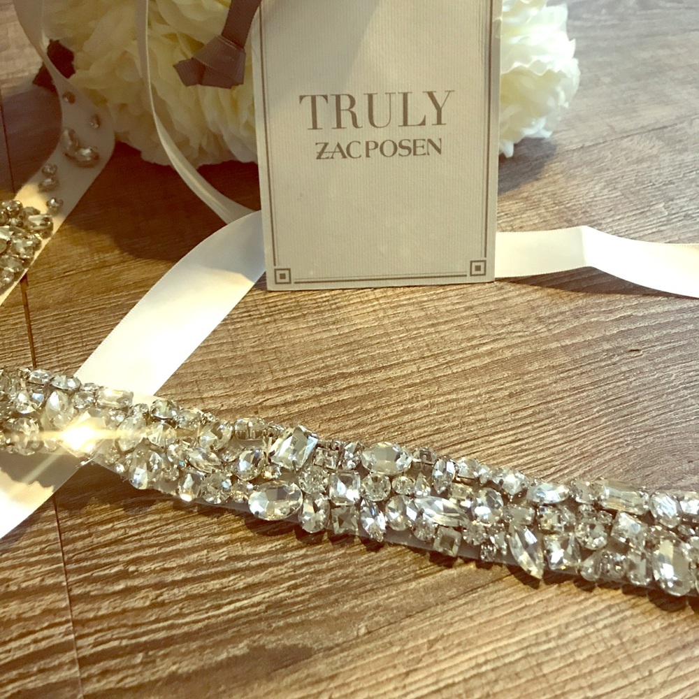 Truly Zacposen Scattered Crystal Bridal Sash
